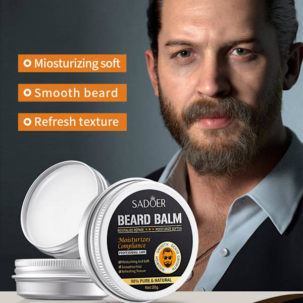 Naturligt skäggbalsam Professionell skäggvårdsprodukt Organisk mustasch whiteA 20g 5pcs