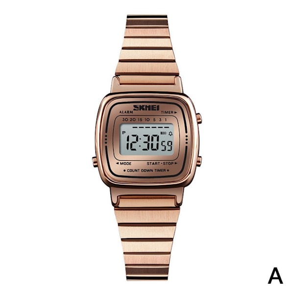 SKMEI Mode Dam Herr Business Digital Klocka Sport Stål Rostfritt Datum Casual Gåva Q3H3 Silver One size