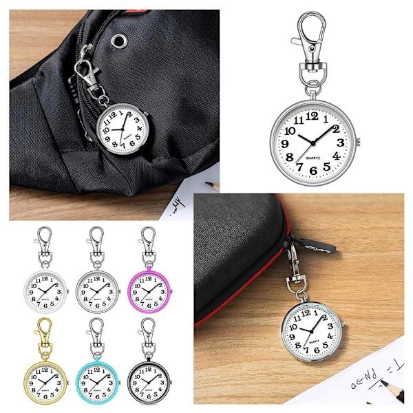 Kreativ Fickur Nyckelring Modeväska Examen Ficka Nyckelring Hänge Klocka P3L1 Black One size