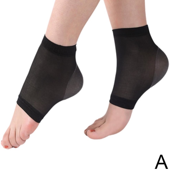 Silikonsockor Hälskydd Ärm Hälsporre Kuddar Lindring Planta Black 1pair