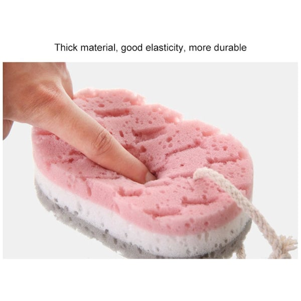 Svampbad Dusch Gnugga Exfoliering Massage Borste Skrubber Badrock green white pink 1pcs