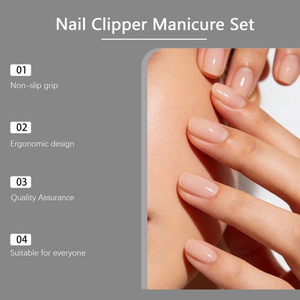 Bærbart negleklippersæt til nem manicure, passer perfekt til negle