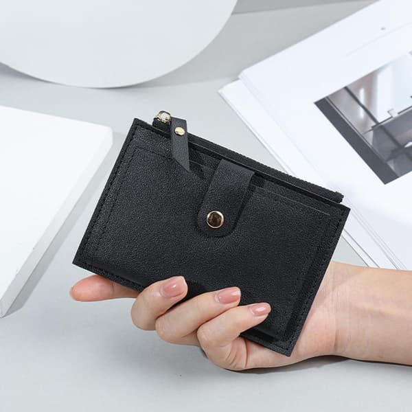 Damplånböcker Bifold Läder Kort Plånbok Mini Väska Kort A9G5 J E3Q9 grey 1 item