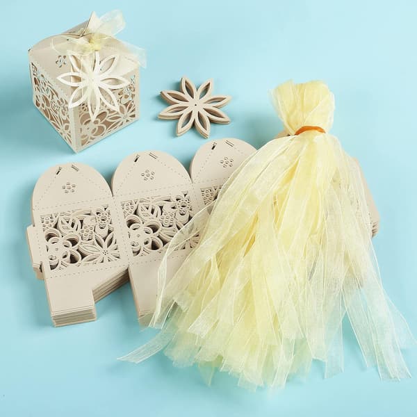 50 blomformade presentförpackningar: Perfekt för kommunionsgåvor, konfetti,