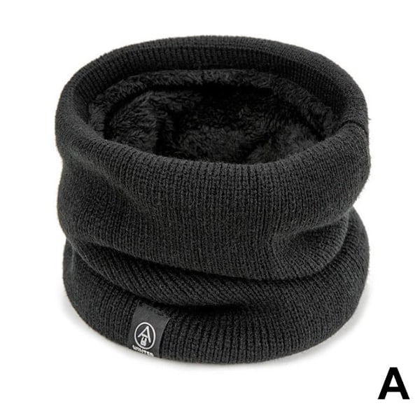 Modehalsduk i stickad ull - varm, tjock och unisex Black One size