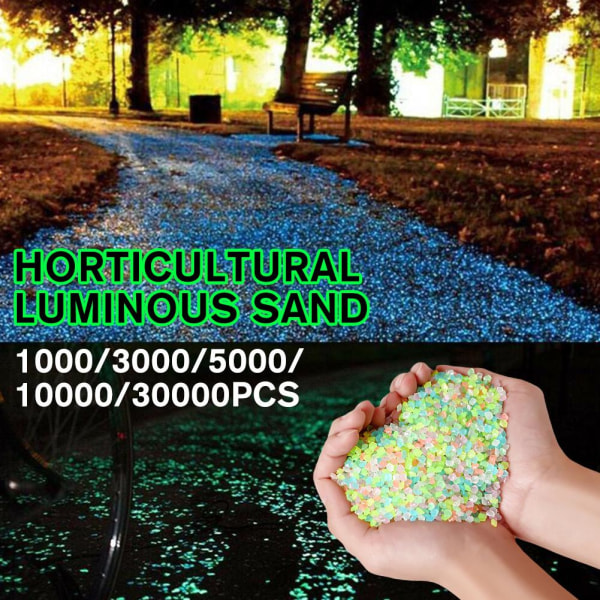 Glow In The Dark Pebbles Stones Luminous Garden Walkaway Tank Aq multicolorC 5000pcs