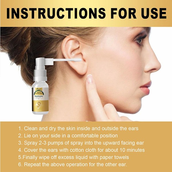 Öronrengöring Propolis Tinnitusvårdsspray Lindrar Tinnitus och Di yellowA 30ml 2pcs