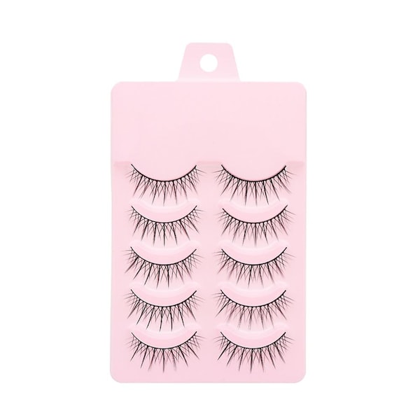 5 Par 3D Faux Lashes Naturliga Falska Fransar Fluffiga Mjuka Wispy 009 5 pairs