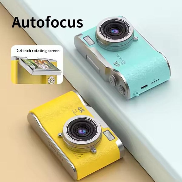 4K Digitalkamera för Fotografering Autofokus, Portabel Retro Kamera Purple 1 set