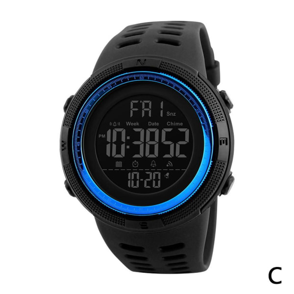 Watch Casual Alarm stötsäkert Armbandsur Mode Digital Spo Black One size