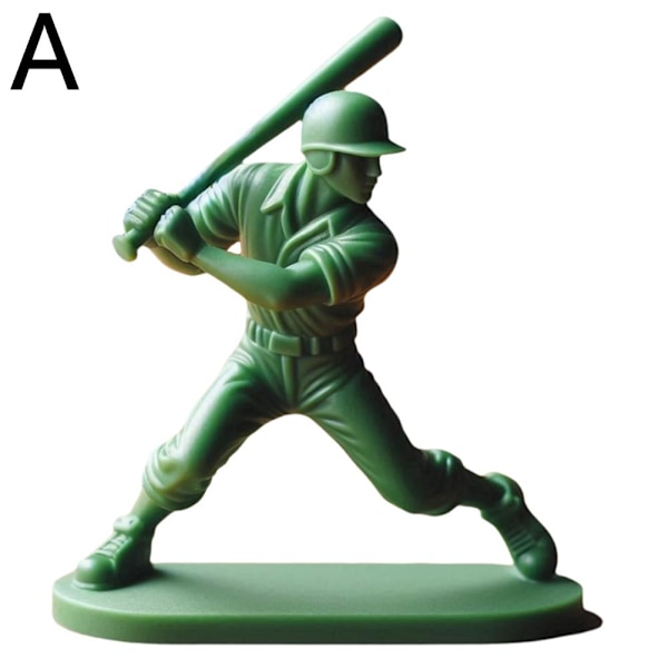 Jkapagzy Basebollsoldatfigurer, Mini Gröna Basebollspelare A 1pcs