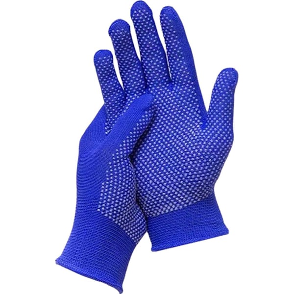 Nylon PU-belagda Grepparbetshandskar Säkerhetshandskar Byggare Trädgård Tunna A Blue 1 Pair