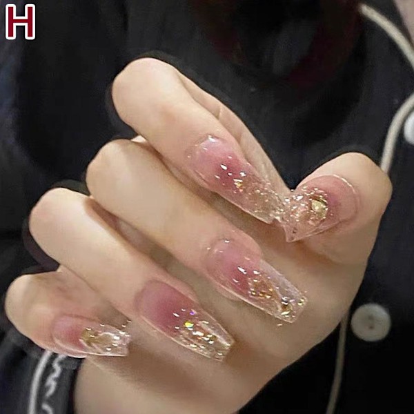 24 st Flickor Kvinnor Glänsande Kattögon Full Täckning Falska Nageldekorationer H 1set