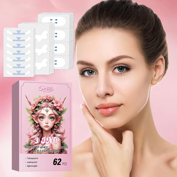 Soug Lifting Face Patch+ Butterfly Ear Patch+ Nose Patch Sminkverktyg Ansikte Hela Cosplay W4z8
