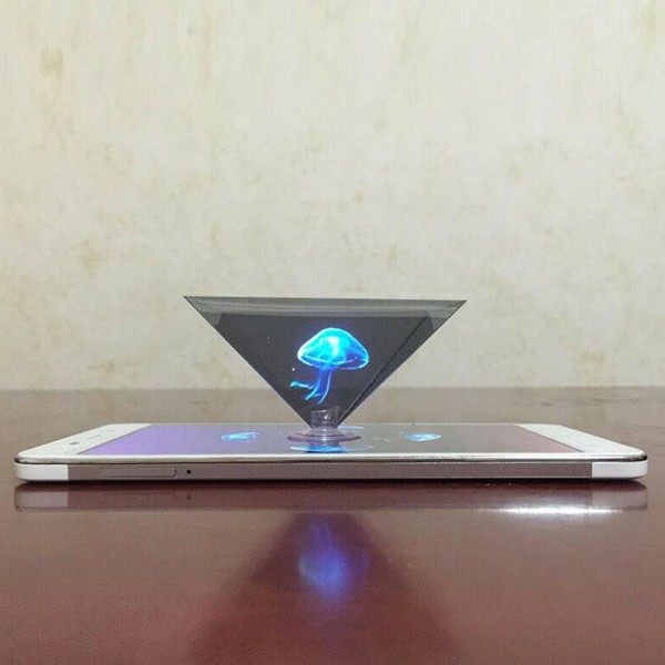 3D Holografisk Hologram Display Pyramid Projektor Video Telefon -