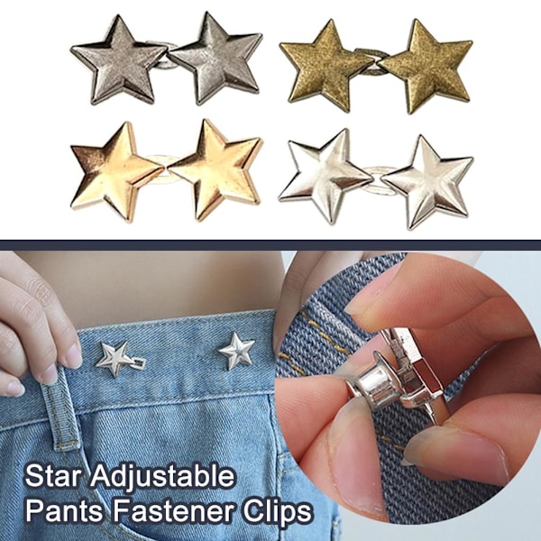 1 par multifunktionella Little Star midjespännen: Inga stansningar & Anti-Exp G4R6  silver onesize