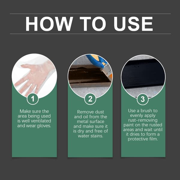 Metal rustfjerner maling: fjerner og forhindrer rust på metaloverflader, giver langvarig beskyttelse og hurtigtørrende rustfjerner.