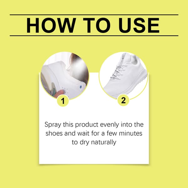 Deodoriserende spray til sko og sokker: renser svedige fødder, fjerner lugt, deodoriserer, efterlader duft og frisker luften op.