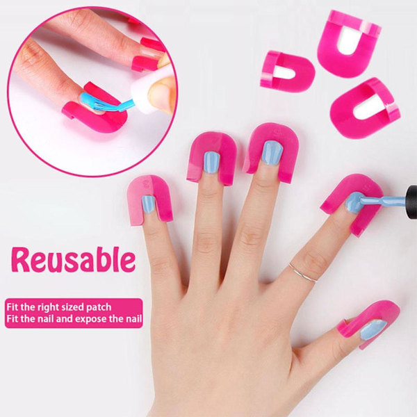 U-formade Nagellacksskydd Böjd Form Fingerverktyg Guide Mall Manikyr Konst Nagel K1c0
