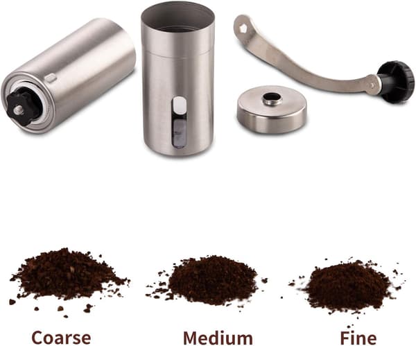 Manuel kaffebønnekværn - Håndkaffemølle i rustfrit stål med