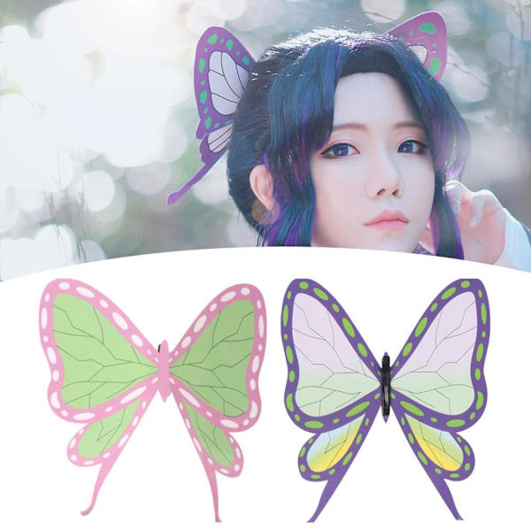 Demon Slayer: Kimetsu no Yaiba Kochou Shinobu Widow's C1M4 hårklämma Butterf Peak F1W4 purple B