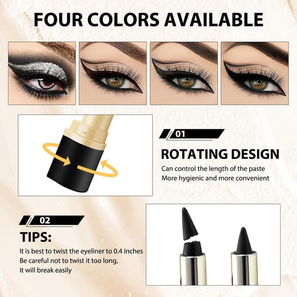 Langtidsholdbar Gel Eyeliner (04# Sort)