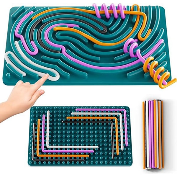 Sensorisk aktivitetsbräda Fidget Leksaker för barn 3+ & Vuxna med Reli round rainbow 1 board+10 sticks