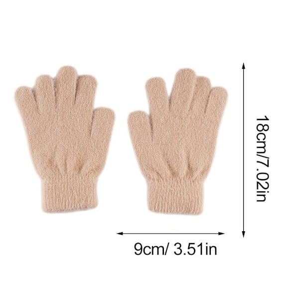 2x Mink Sammet Tjocka Handskar Fluffiga Päls Helfingerhandskar Vantar Varma Gl`AU. Gray One size
