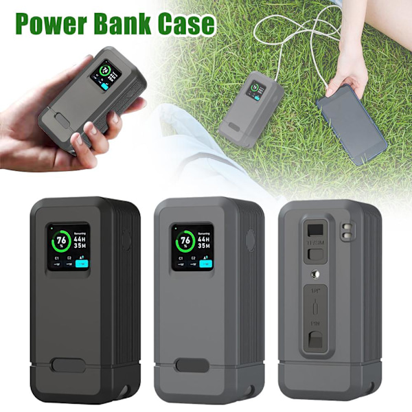 USB-C Powerbank 20000mAh Bärbar Laddare 200W Laddning Smart Display Gray 1pcs