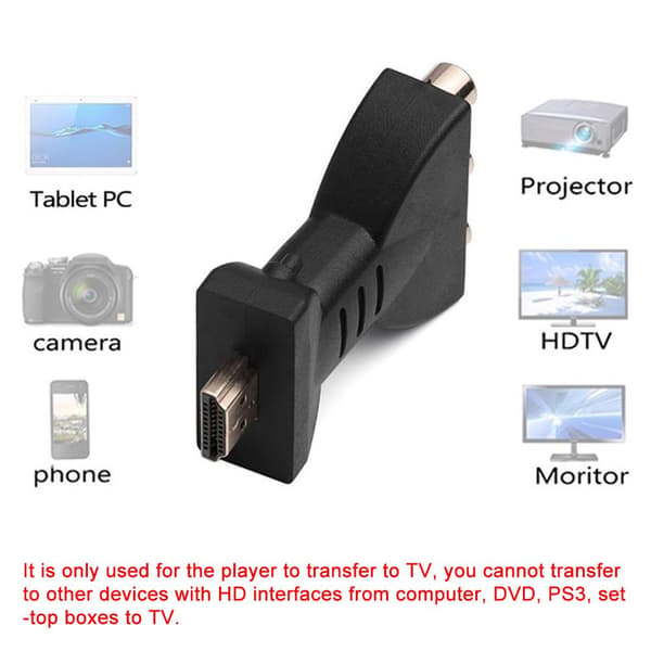 HDMI Han til 3 RCA Hun Komposit AV Audio Video Præcis