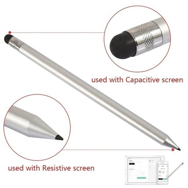 Enkel Dubbelverkande Pekskärmspenna Mobiltelefon Stylus Rörpenna Touch Q4b5 red One-size