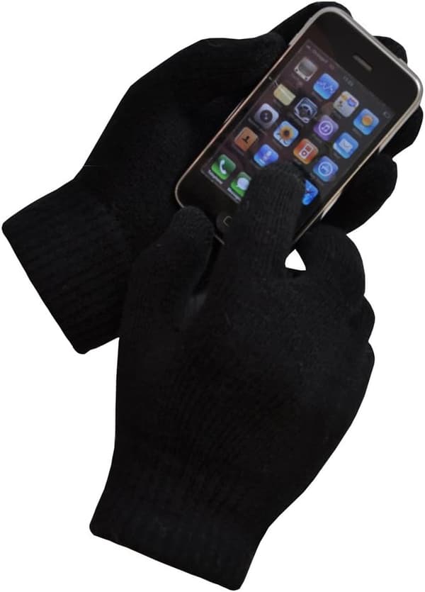 Touchscreen-handsker (10 fingre), lavet af uld, foret, velegnet til iPhone- og Samsung-telefoner.