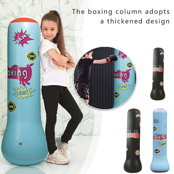 1.2/1.6m Uppblåsbar Boxningssäck Tumbler Ståendes Boxningssäck Vuxen Ch Black 1.2m 1pc (Suitable for Child)