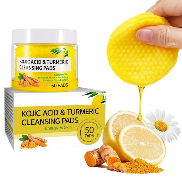 Gurkmeja Rengöringspads Rengöring Och Hudvårdssvamp Exfolierande Ansiktspad P5