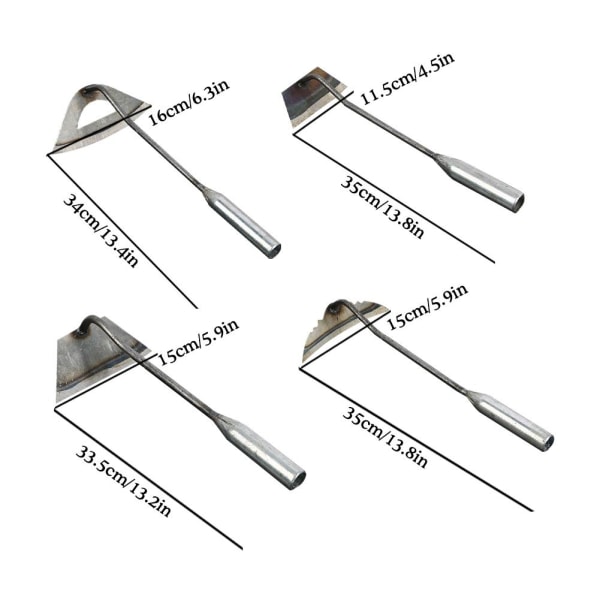 1 stycke stålhärdad ihålig hacka, ihålig hacka för trädgårdsarbete, Wee iron generous hoe 1pcs