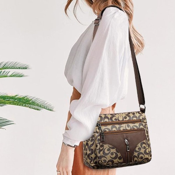 Dam Crossbody Väska Liten Brun Mjukt Läder BlackA One size