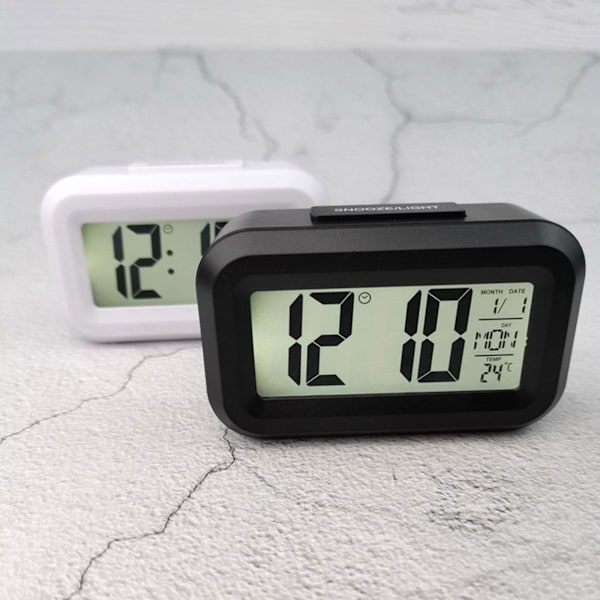 Digital Väckarklocka Batteridriven Snooze Nattlampa Design 5 Färger blue One-size
