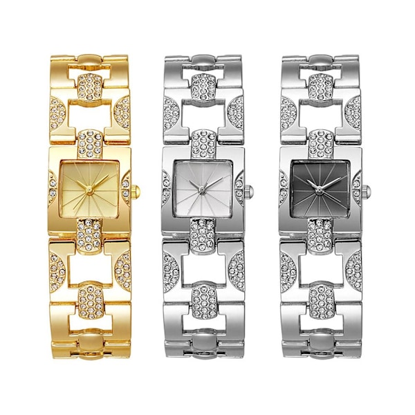 Fyrkantigt Armband Lyxig Atmosfärisk Damklocka Medeltida Stil Kvarts Armbandsur C3v3 Golden One size
