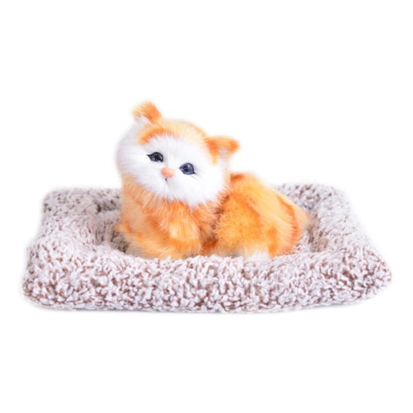 Simulering Sovande Katt Plysch Bambu Charcoal Doll Bil Dashboard white +yellow  onesize