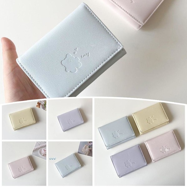 Koreansk Mode Kvinnors Björnkort Treviknings Plånbok W1B7 Blue One size