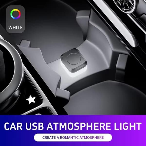 1X Mini USB Sensorlys Bil Interiør LED Lampe Kontroll Atmosfærelys↑√ F1Y4