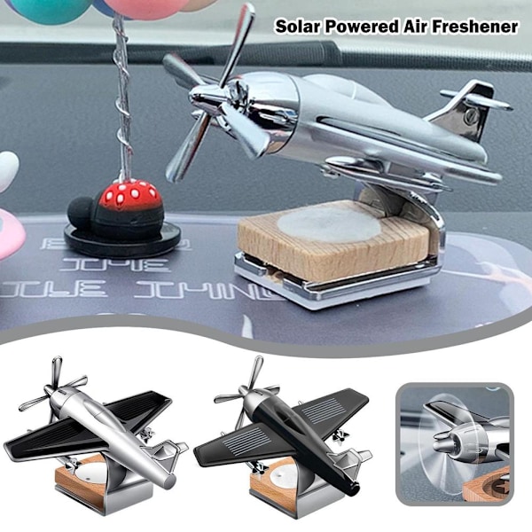 Bilinstrumentbräda Flygplansdekoration Solcellsdriven Luftfräschare Diffuser Aromaterapi Black 1pcs