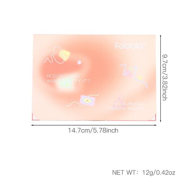 Høykvalitets seksfarget gradient highlighter og konturpalett FBC062