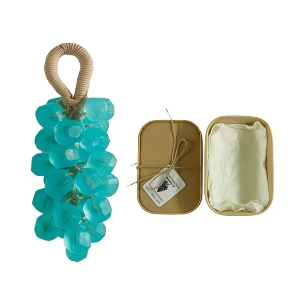Tea Tree Gem Grape Soap (presentförpackning) - Handgjord DIY Gem Transparent Grape Bundle Soap Gift Set - Skonsam handrengöring och vård