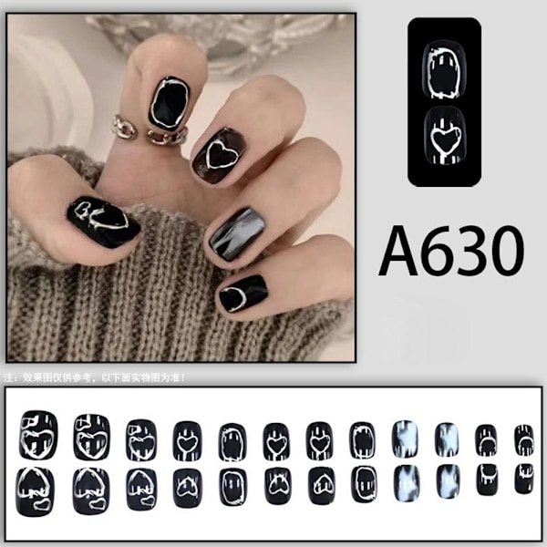 Falska naglar Set Design DIY Fransk Finger Nail Art falska naglar style 2 1set