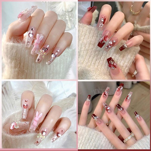 Burst Flash Isblå Aurora Bärbara Nagelstickers Långvariga A32 24pcs