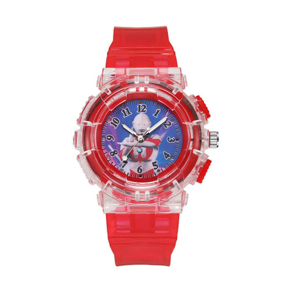 Cartoon Kids Spiderman Watch LED Light Barnklockor för pojkar Gir H One size