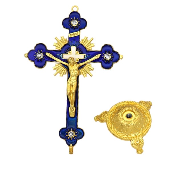 Kyrkliga reliker Jesus på stången Korsväggkrucifix Antik Hom E One-size