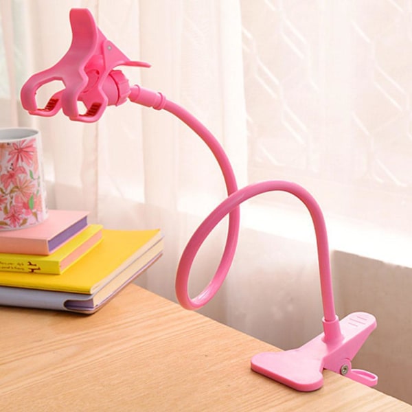Lazy Arm Mobiltelefonfäste Flexibel Hållare Gooseneck Clamp J8T1 pink One-size