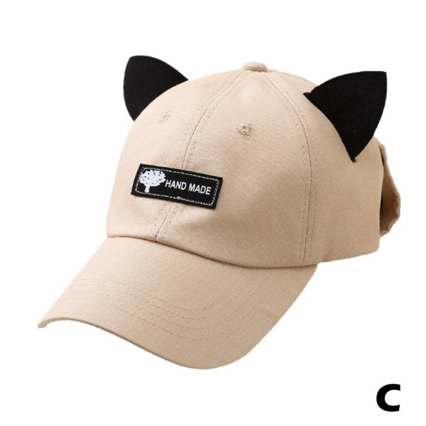 1 st Cute Man cap med kattöronglasögon Street Personalit white one size